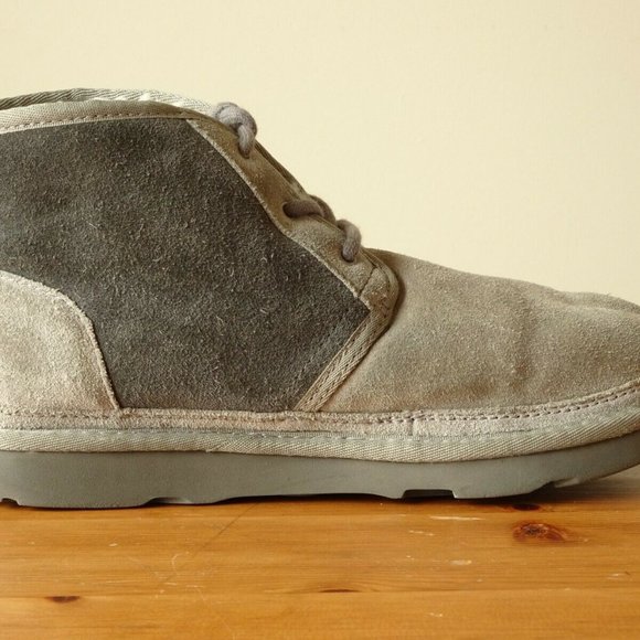Unisex UGG NEUMEL Suede Lace Up Ankle Boots 1017320K Gray Size 6 Kids - Picture 2 of 12